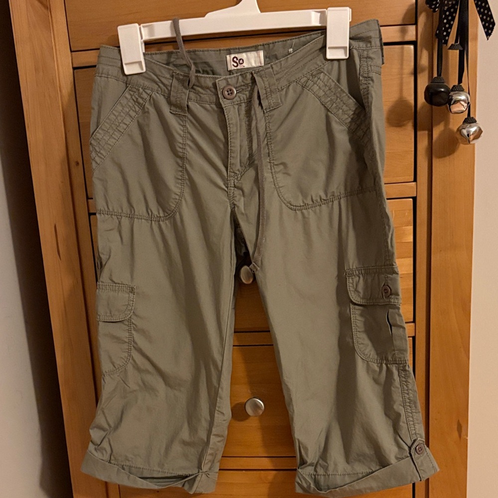 SO Sage Green Cargo Capris